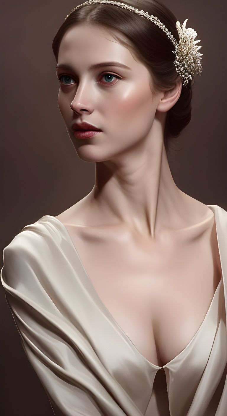 Graceful Woman Portrait in Detailed Digital Art
