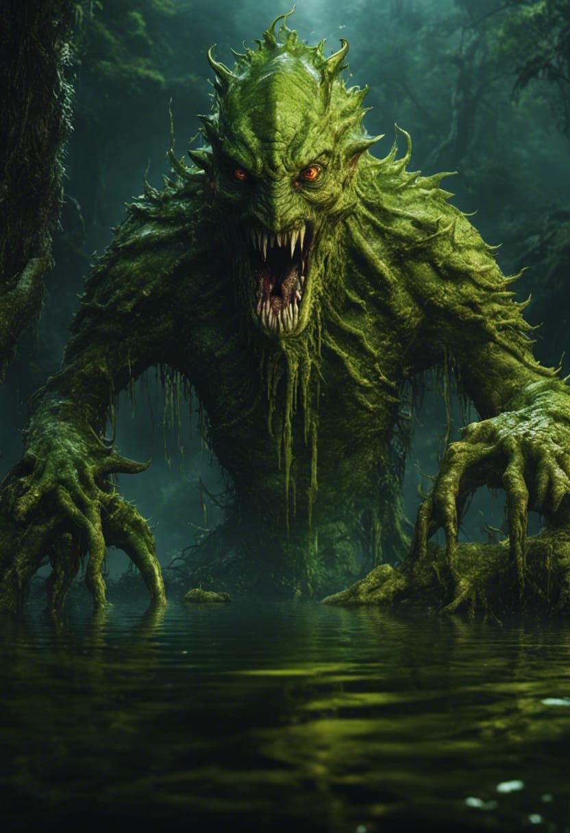 Green Slime Swamp Monster in Cosmic Horror Night