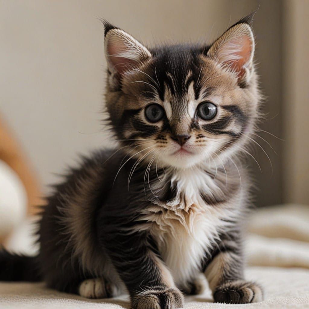 Whimsical Kitten Portrait in Soft Focus