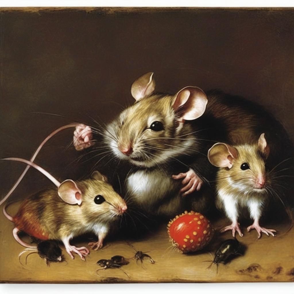 Mouse with Young: A Motherhood Portrait
