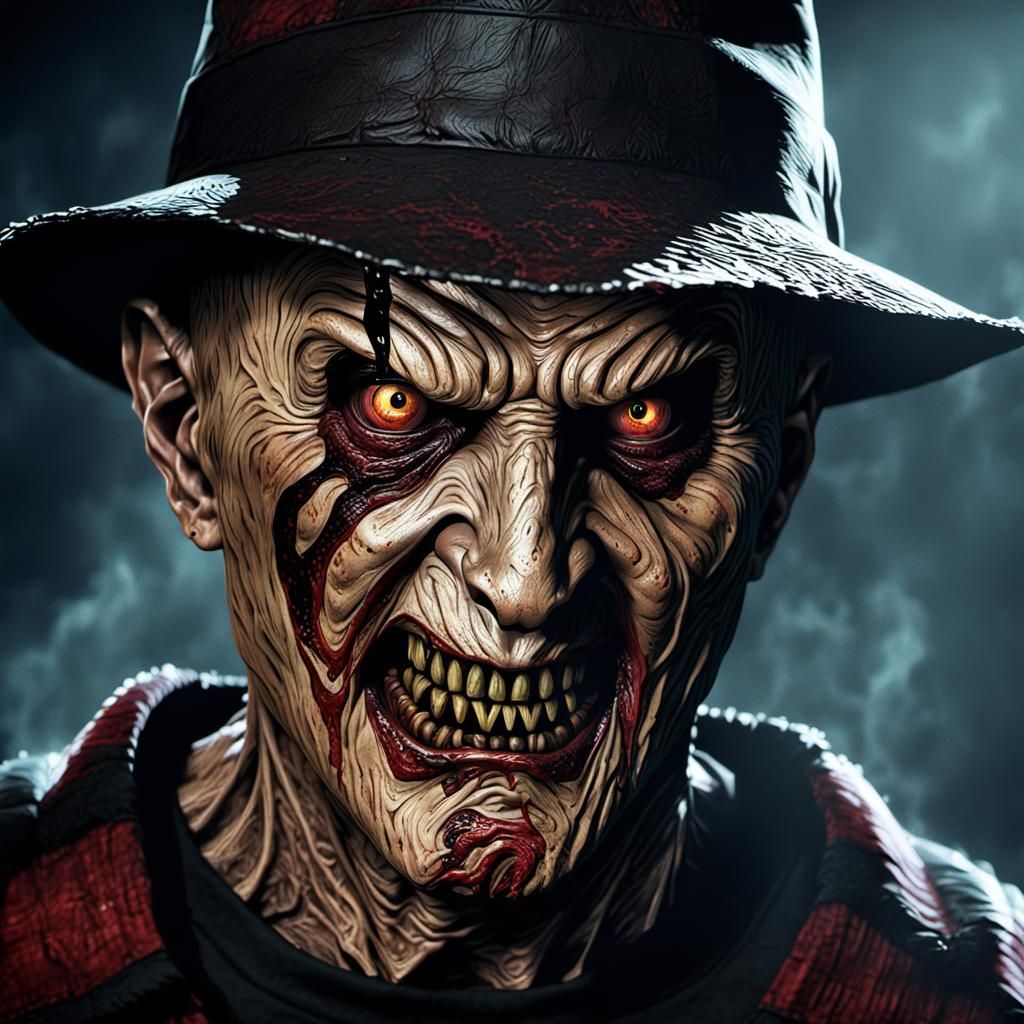Scary Freddy Krueger Face: Detailed Matte Painting