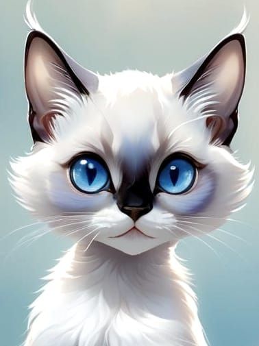 Young Siamese Cat Blue Point 💙