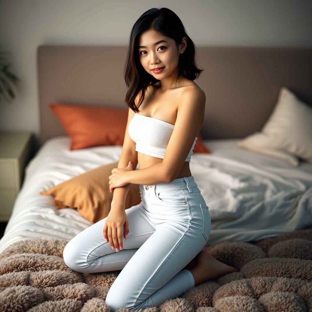 Hyper-Realistic Portrait of Confident Japanese Woman