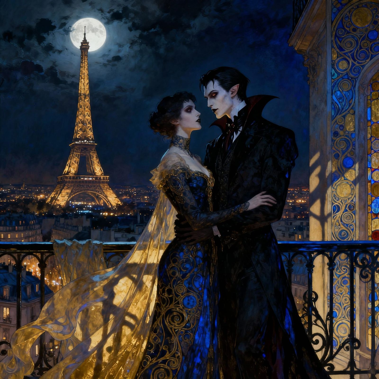 Vampires in Love Overlooking Paris