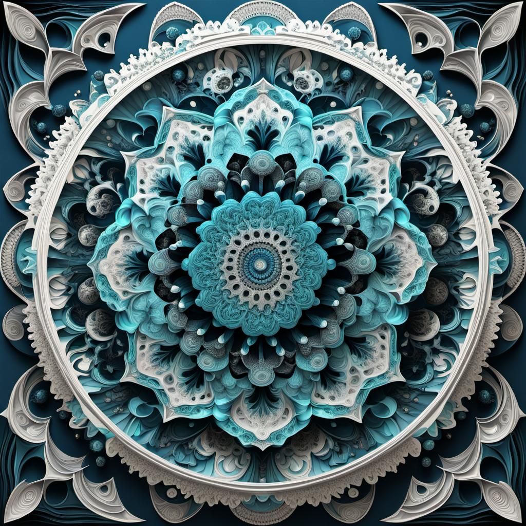 Minimalist Mandala Mandelbulb: A Modern Masterpiece