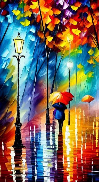 Autumn Night Dream in Neo-Expressionist Style