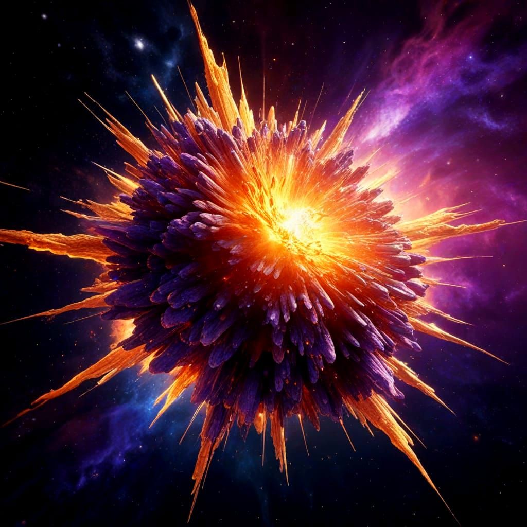 Vibrant Supernova Explosion in Space