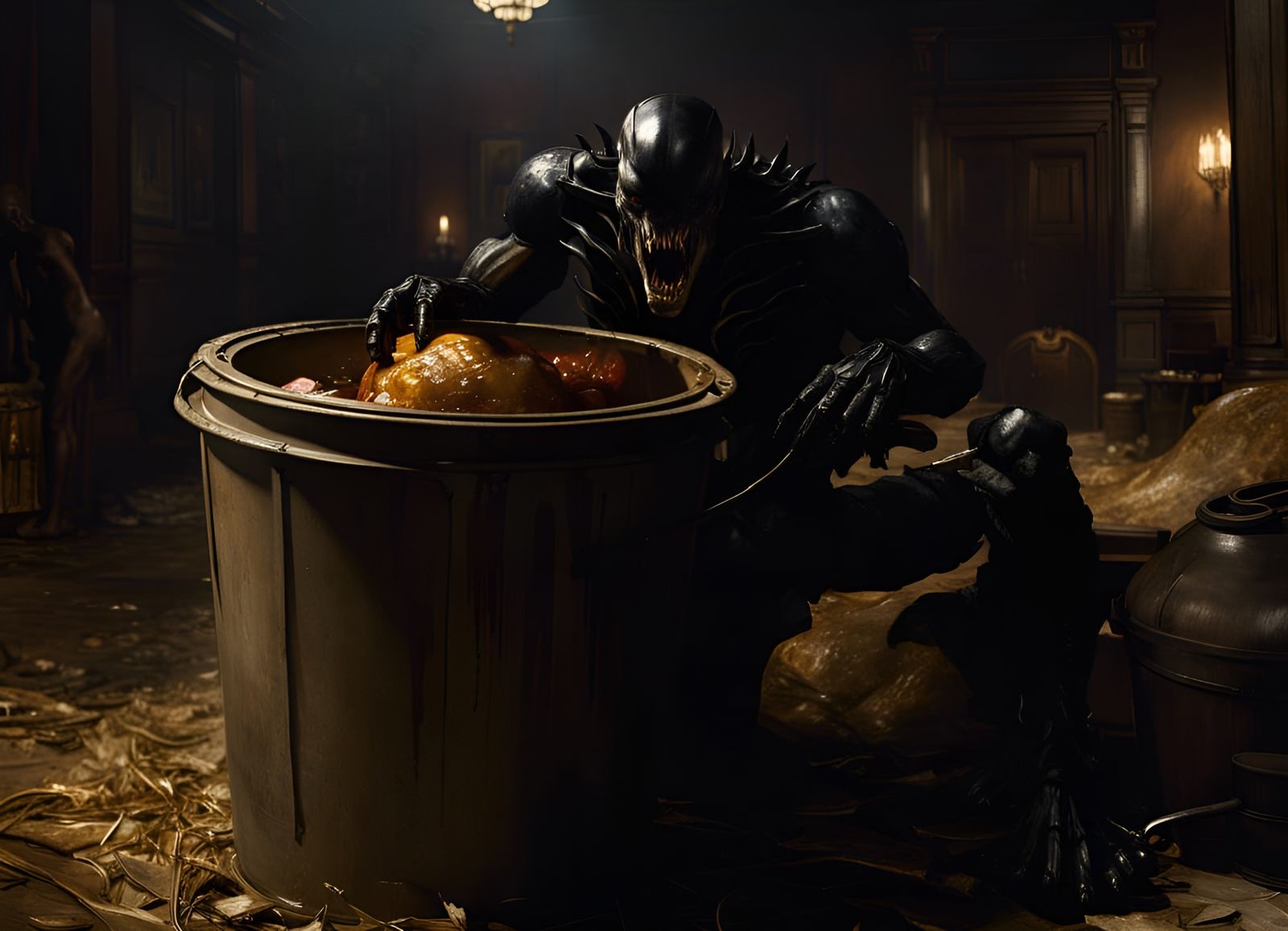 Venom Eats Trash: Cinematic Matte Painting