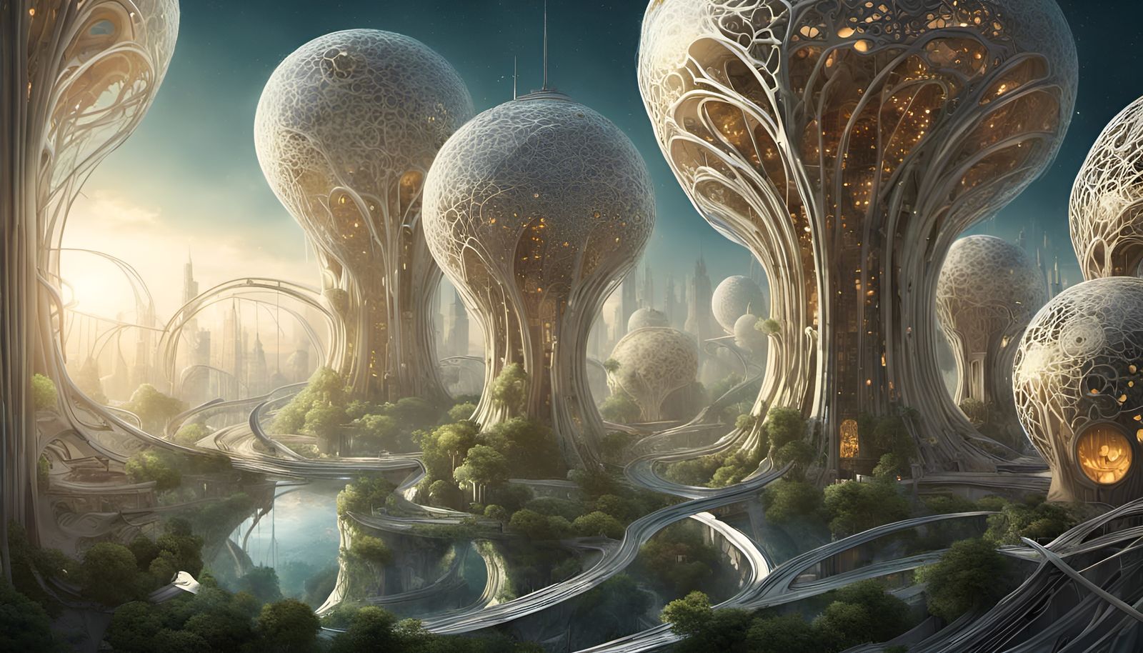 Intricate Alien City on Planet Spiderpod
