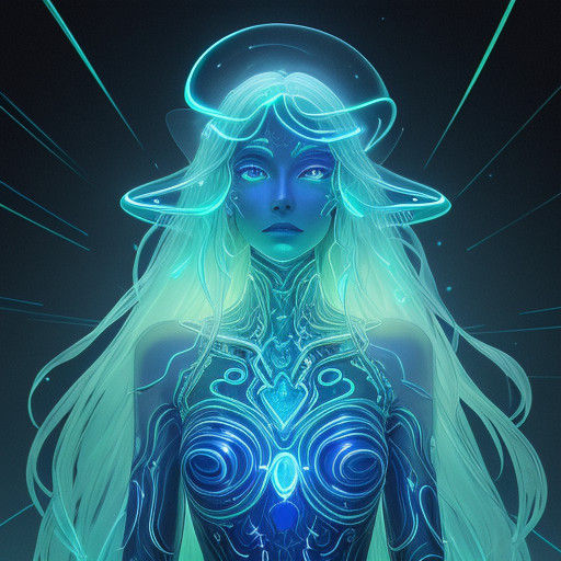 Ethereal Bioluminescent Beauty in Opalescent Hues