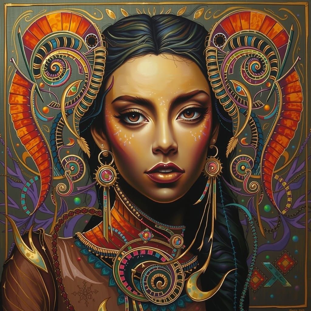 Dynamic Abstract Expressionism with Iridescent Swirls