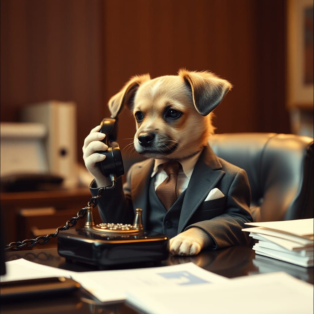 Puppy CEO: A Cinematic Office Scene