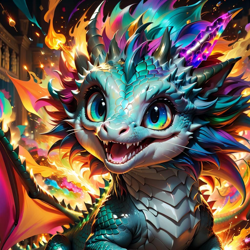 Luminescent Dragon Portrait in Anime Style