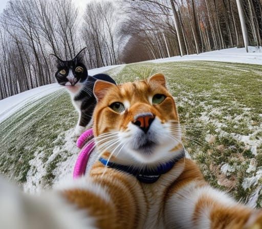 Selfie of funny cat