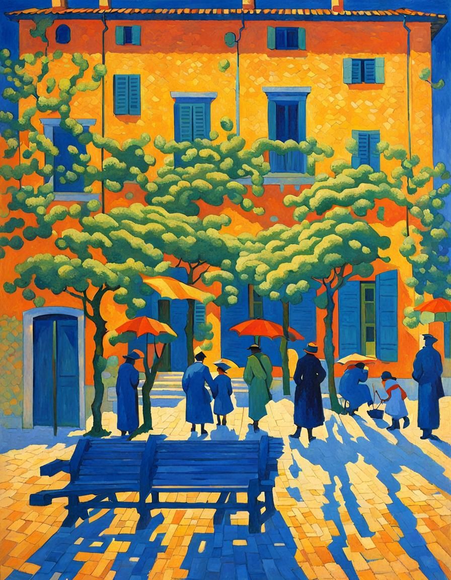 Artwork in Style of Swiss Painter Giovanni Giacometti