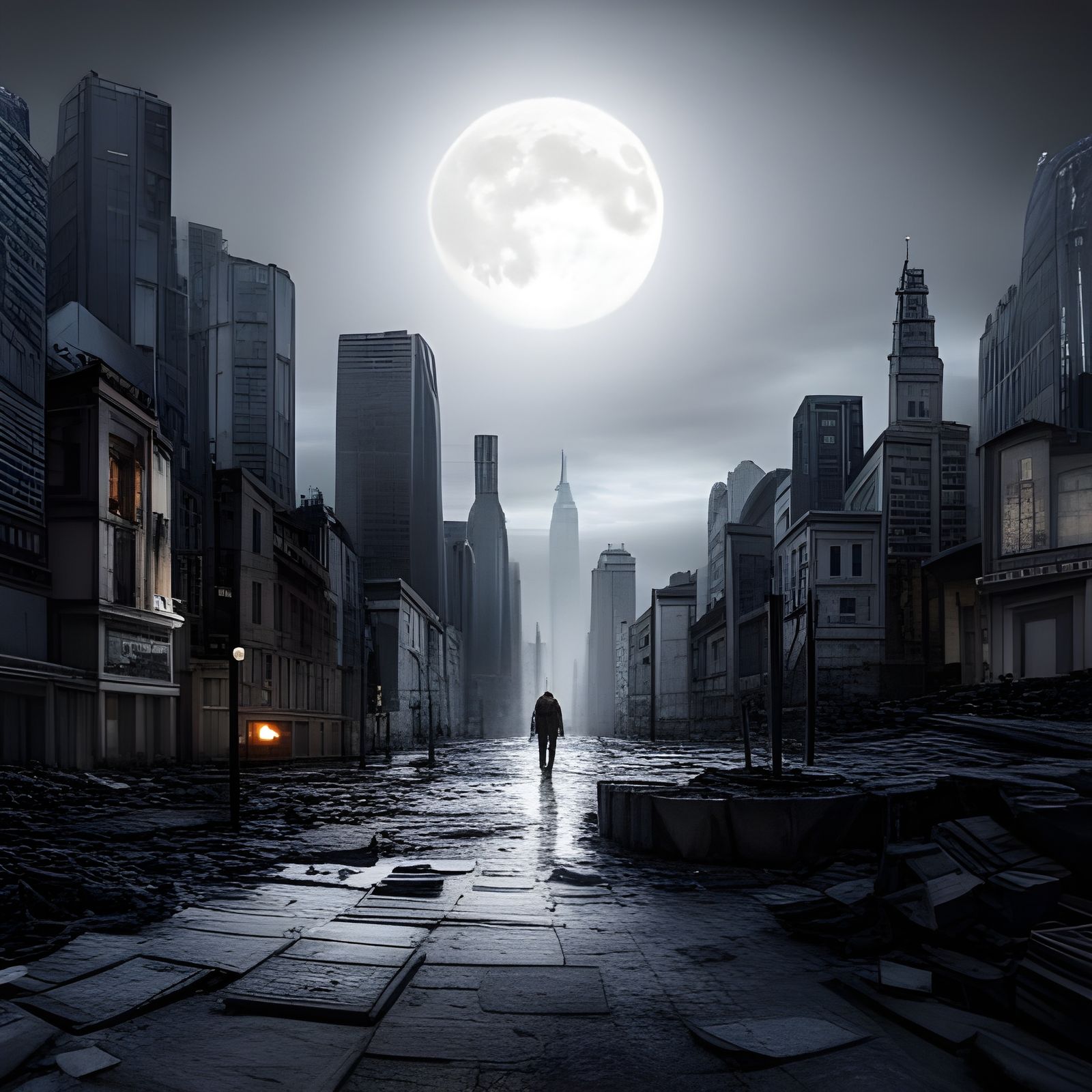 Hyperrealistic Lunar City with Alien Creatures