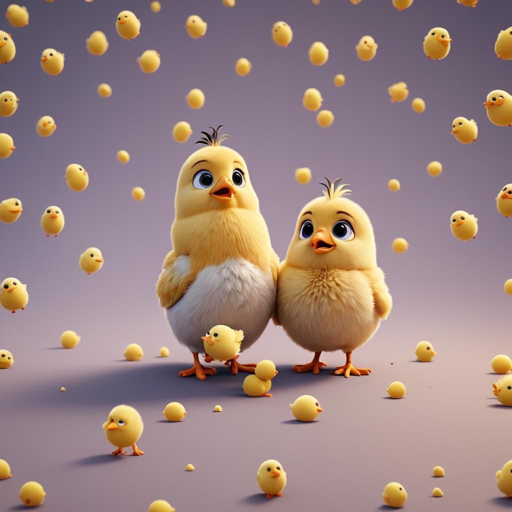 Cute Disney-Inspired 3D Digital Art Chick