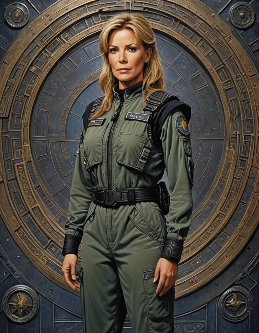 Hyperrealistic Portrait of Samantha Carter from Stargate SG1