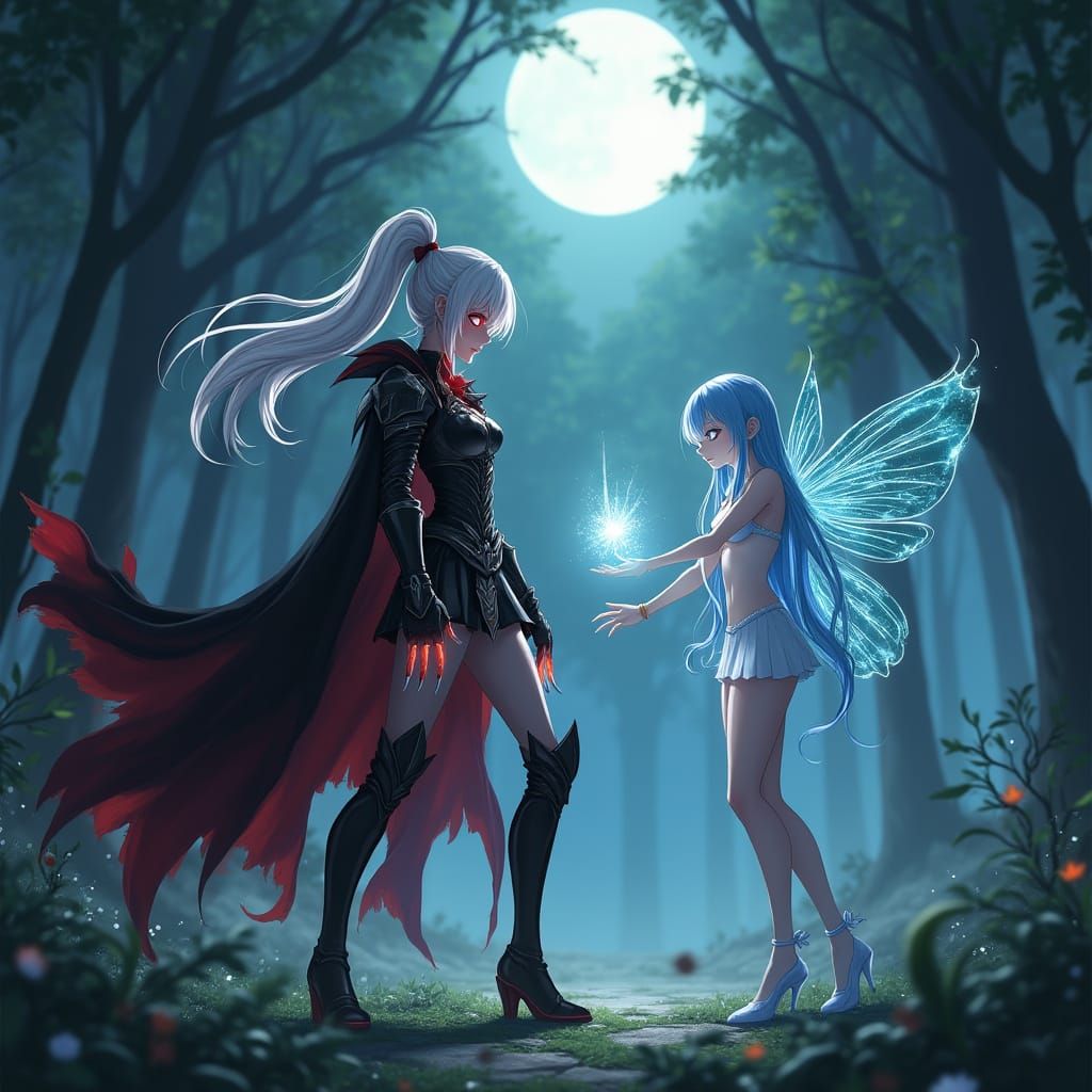 Anime Battle: Vampire vs Ouster in Enchanted Forest