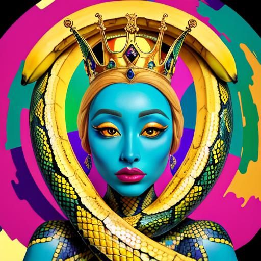 Bunny Queen Shares Banana: A Surrealist Vision