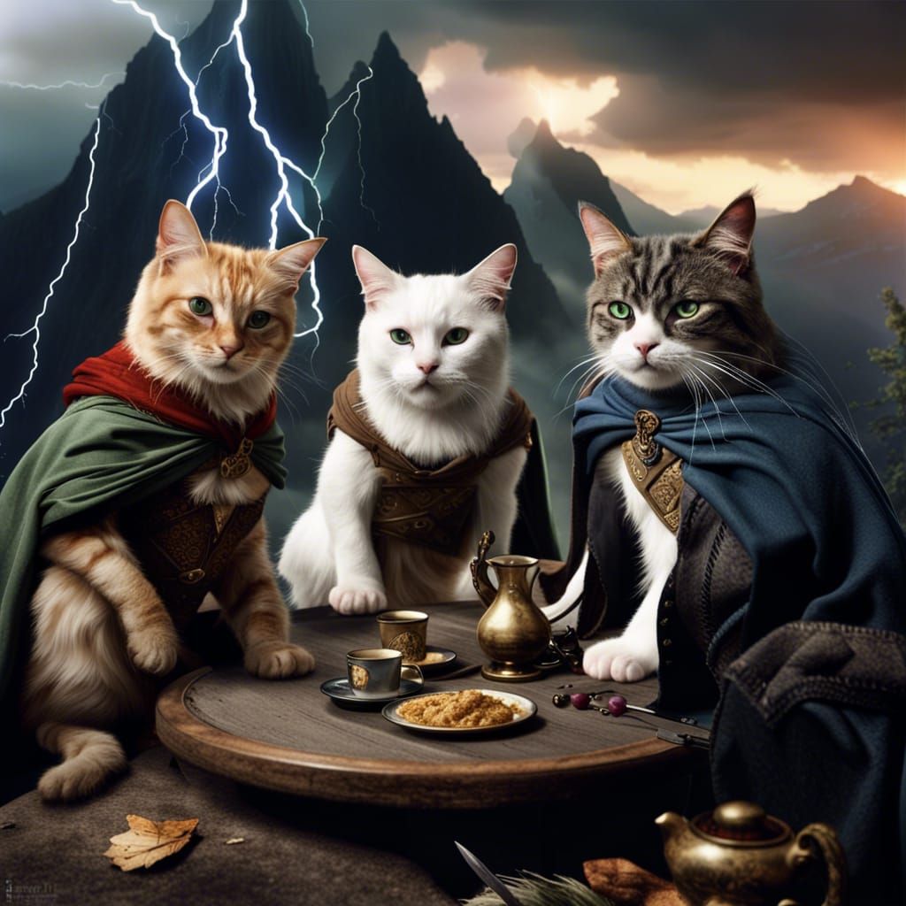 Cats as Lord of the Rings Characters