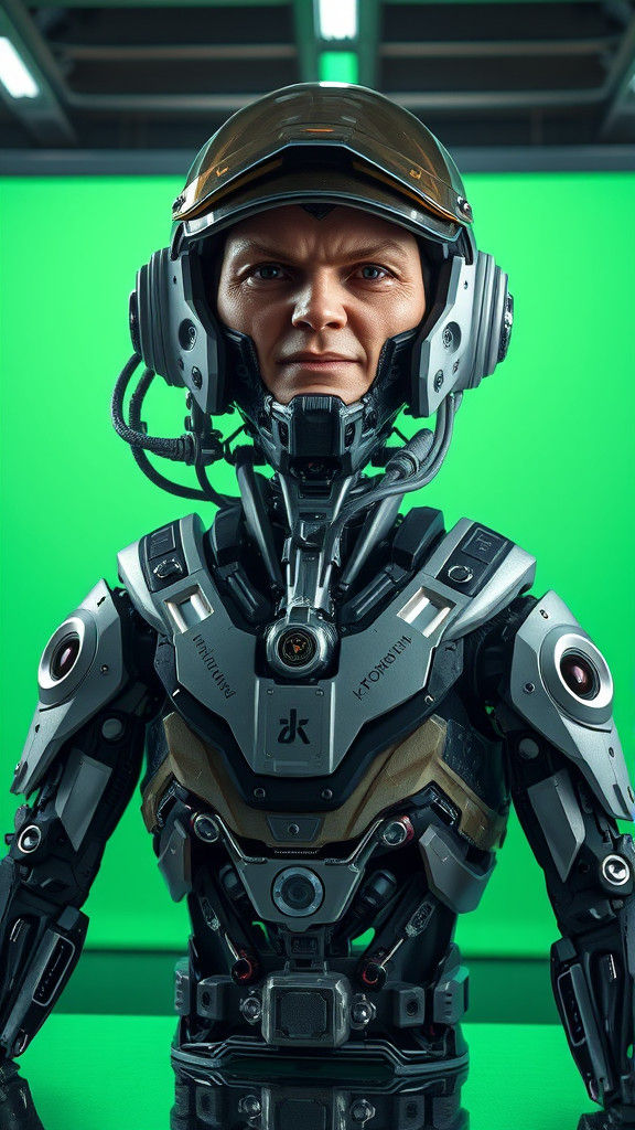 Cyberpunk Robot with Menacing Expression in Unreal Engine 5