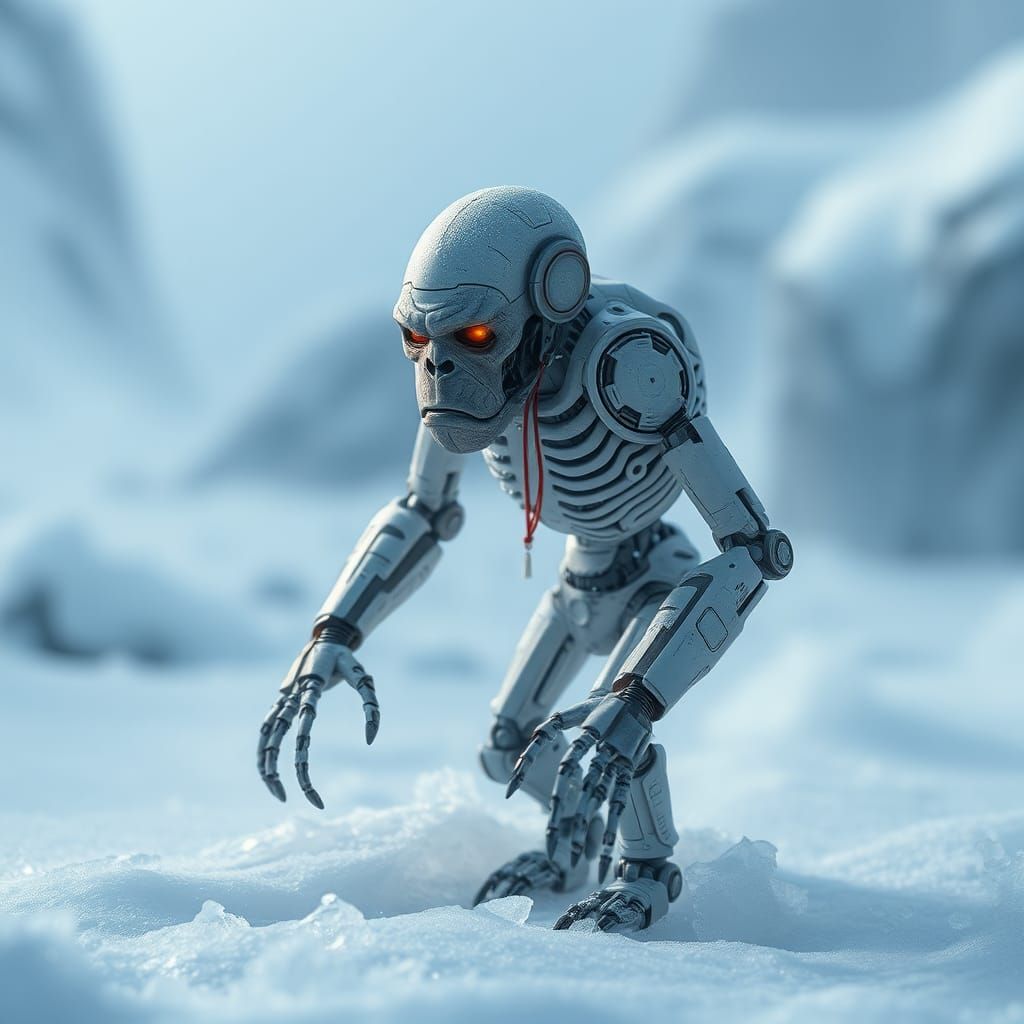 Robot Neanderthal Frozen in Ice