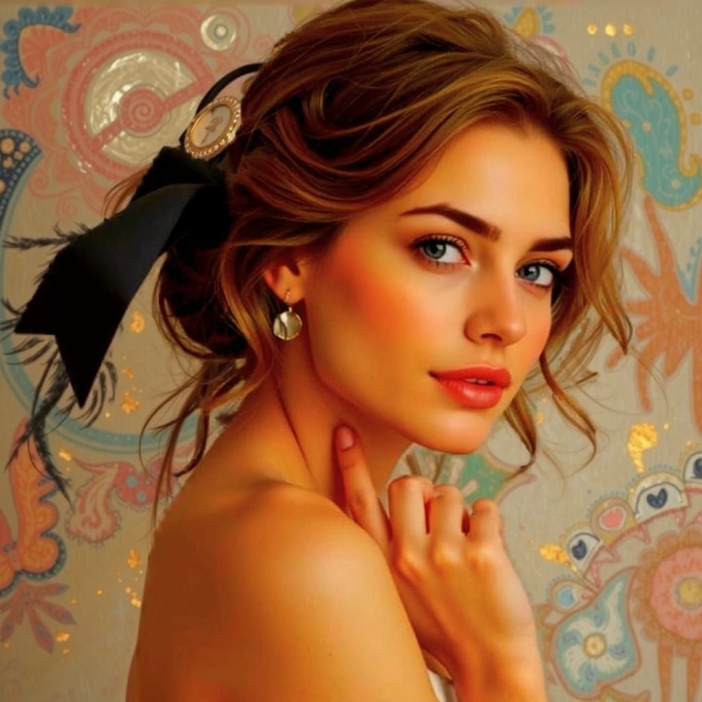 Abstract Expressionist Swirls in Metallic Hues