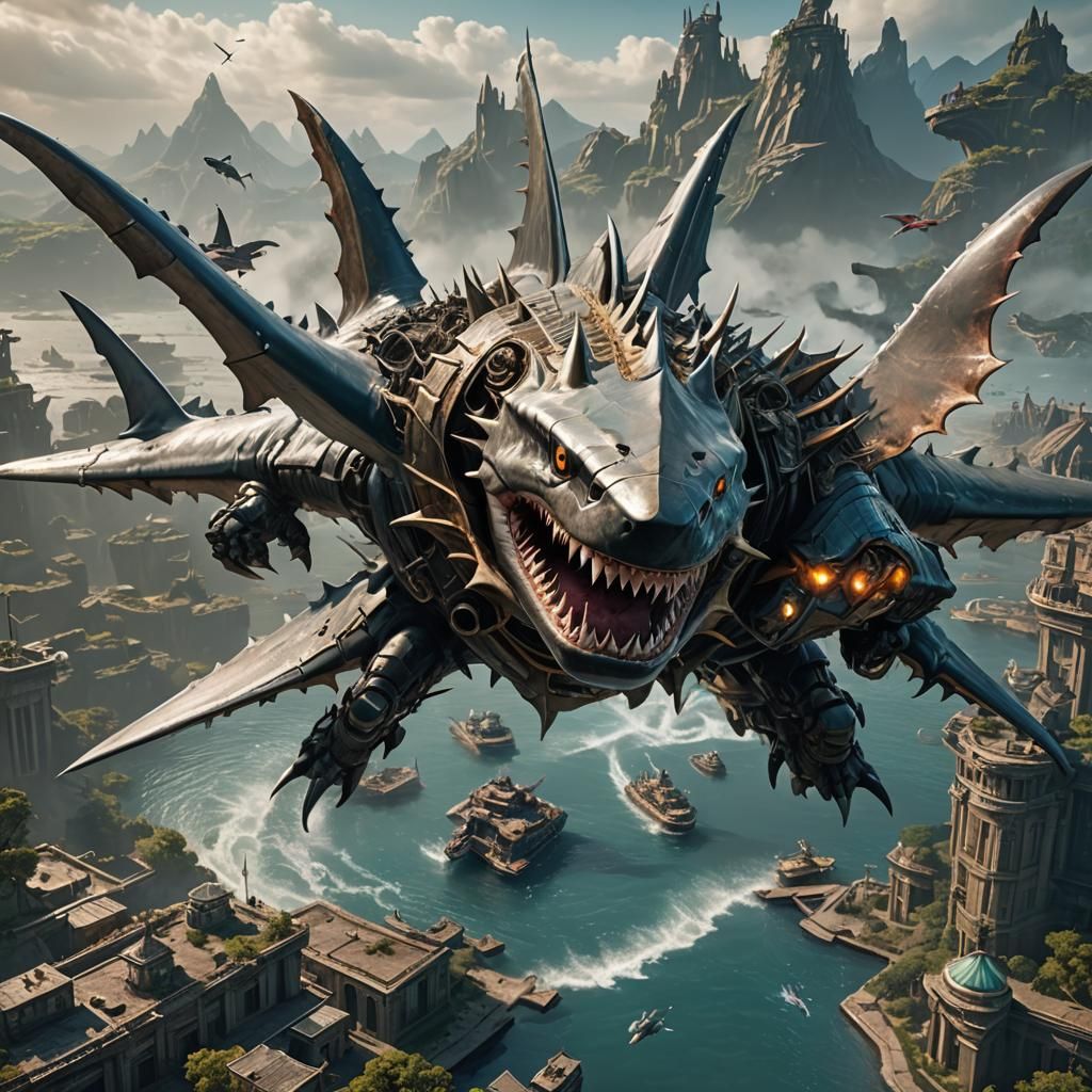 Tank Shark Dragon Hybrid Concept Art