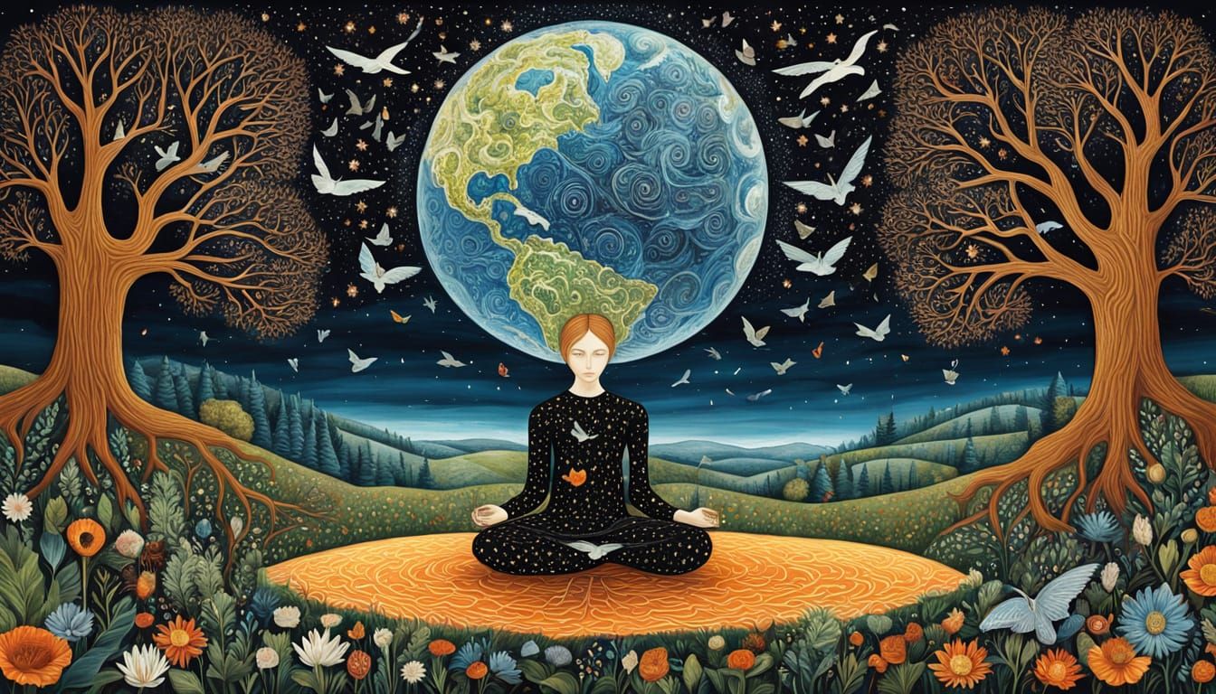 Cosmic Collage in Vibrant Digital Art