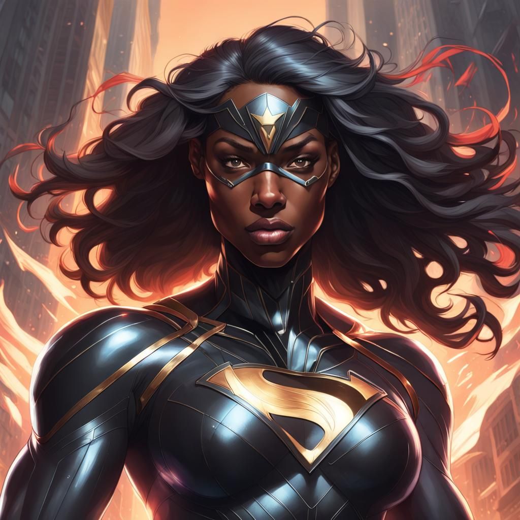 Dynamic Black Superheroes Battle Concept Art