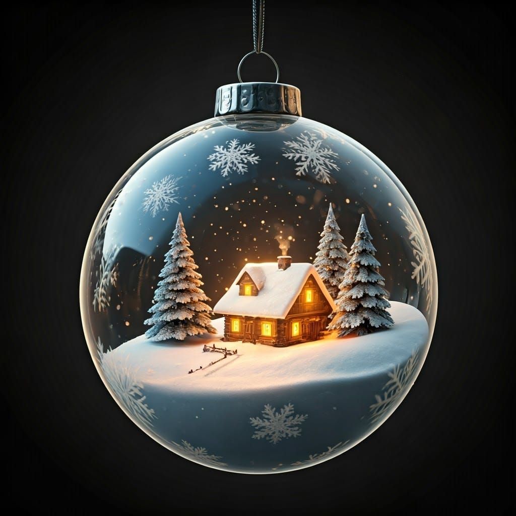 Surreal, Hyper-Realistic Winter Wonderland Inside Delicate G...