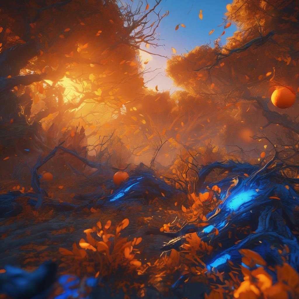 Fantasy Crash Out Season in Vibrant Oil Painting