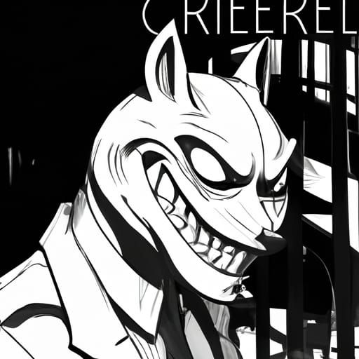 Grinning Cheshire Creep in Comic Book Art
