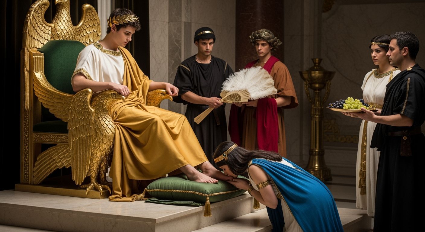 Roman Emperor Receives Queen in Lavish Palace