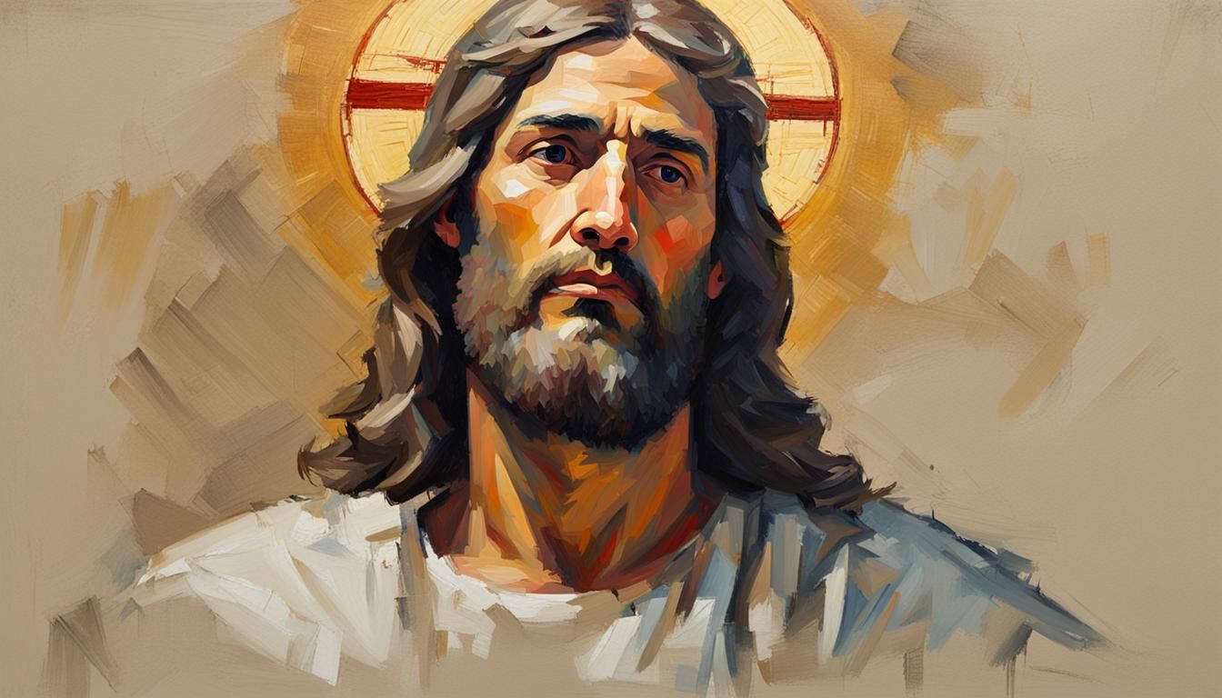 Jesus Christ Portrait in Impressionist Oil Style