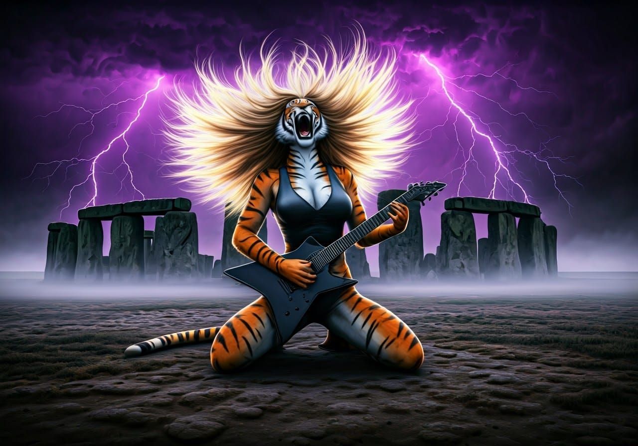Electric Tigress Unleashes Fury at Ancient Stonehenge