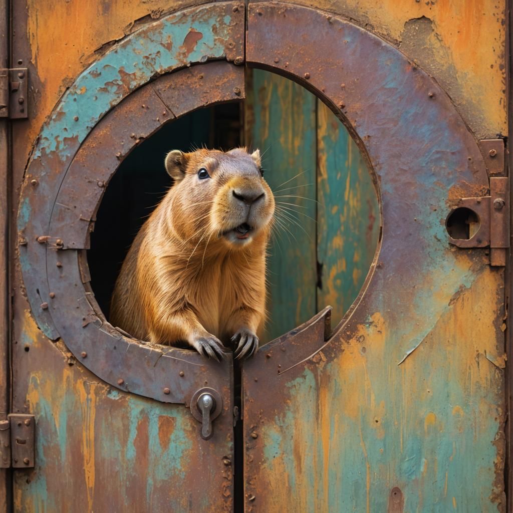 Capybara's Curious Peek: A Whimsical 3D Render