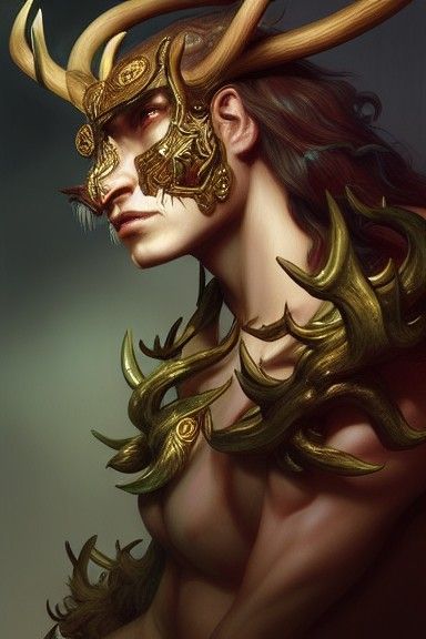 Detailed Cernunnos Concept Art by Bowater and WLOP