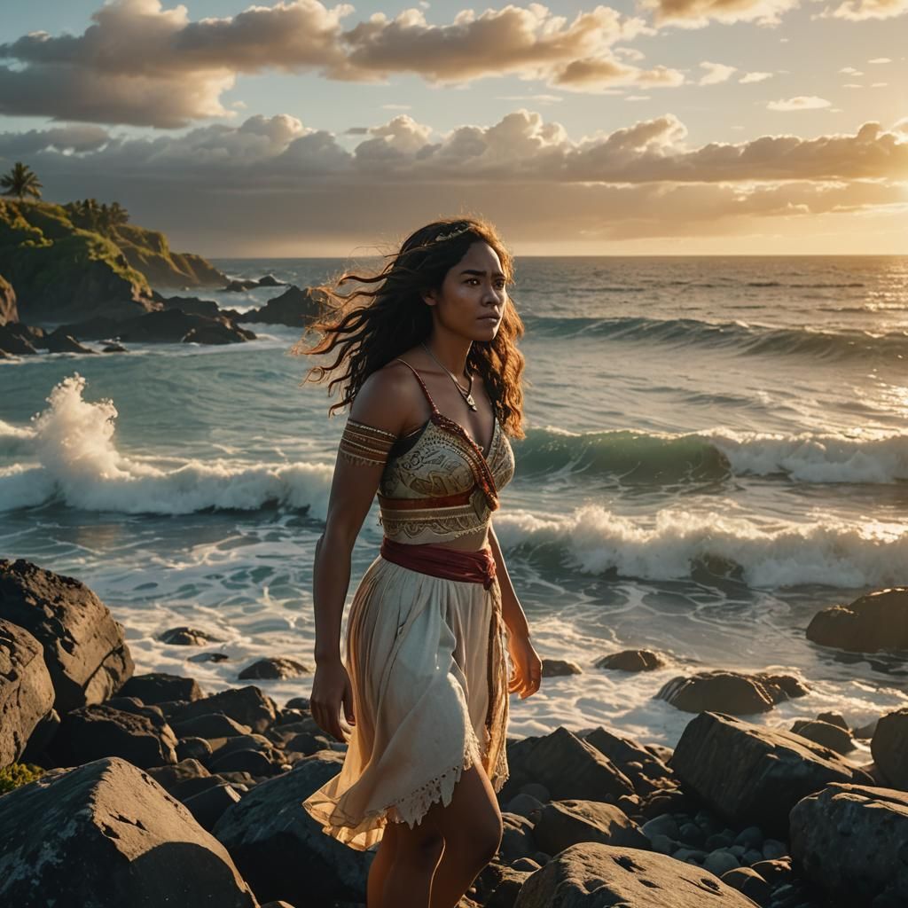 Moana on the Coastline at Golden Hour