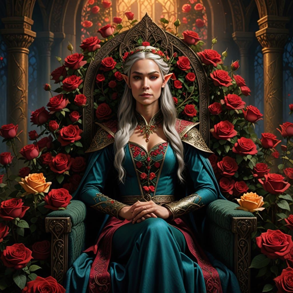 Elven queen on her throne