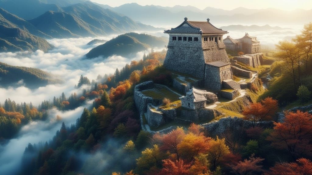 Takeda Castle Ruins in Sea of Clouds