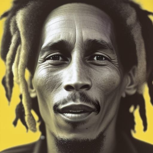 Bob Marley Close-Up Portrait in Studio Lighting