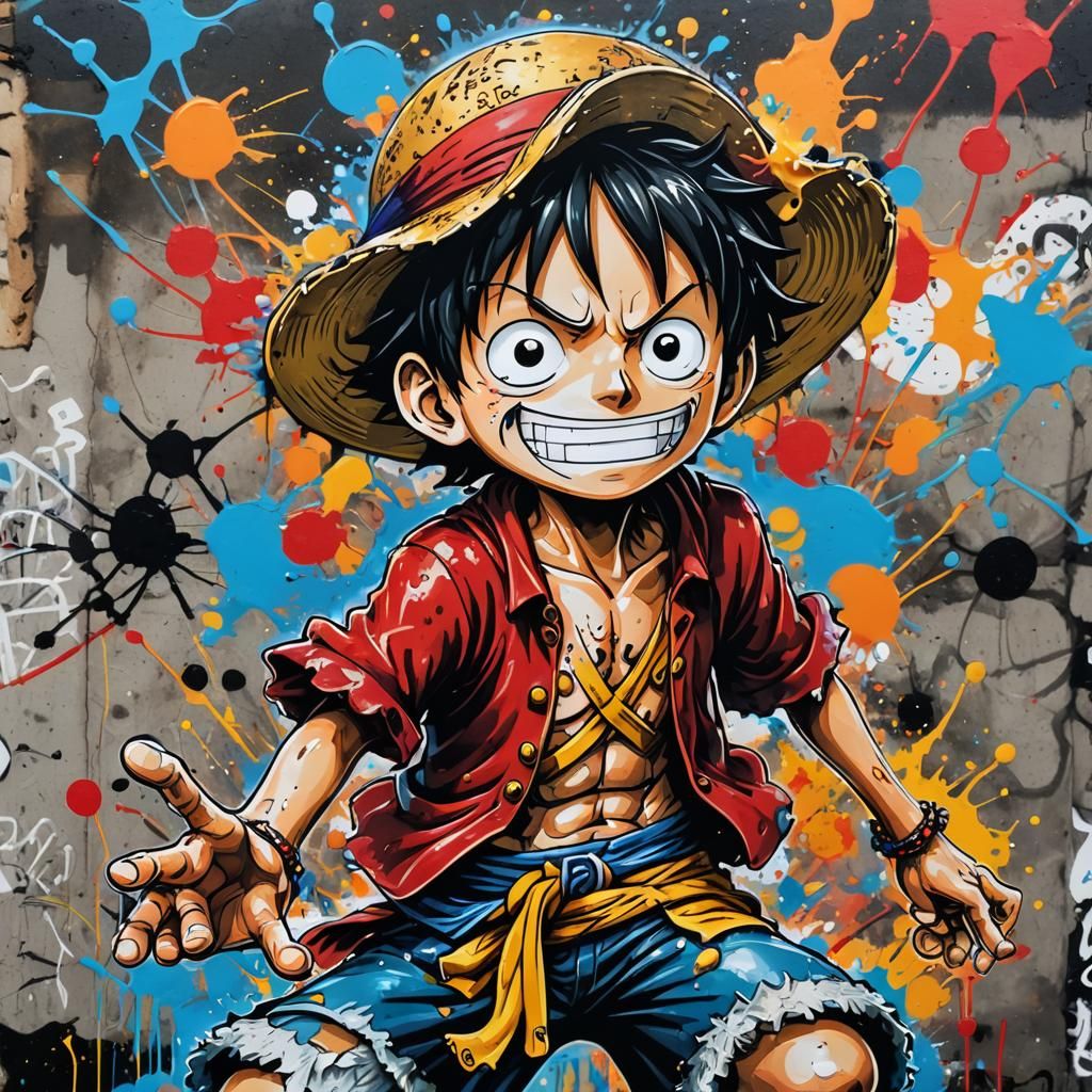 Luffy One Piece Graffiti Splash Art
