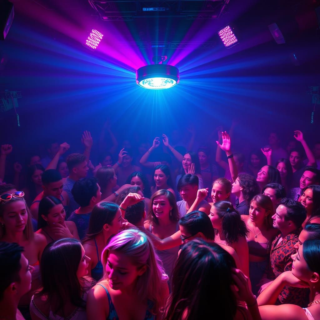 Vibrant Nightclub Dance Floor in Hyper-Realistic Detail