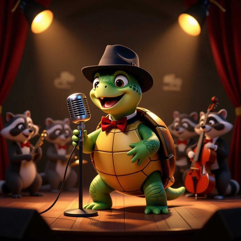Animal Jazz Club: Turtle Crooner in Noir Style