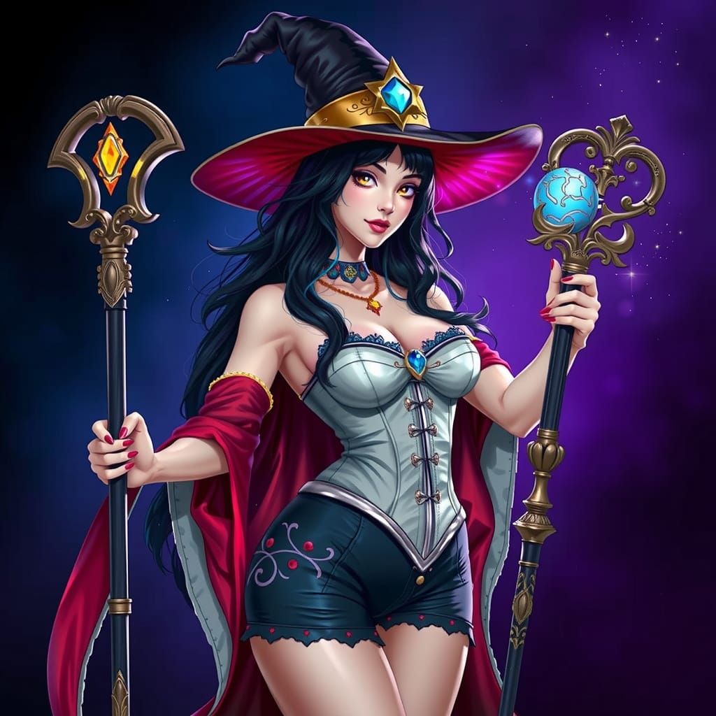 Enchanting Witch in Fantasy Art Style