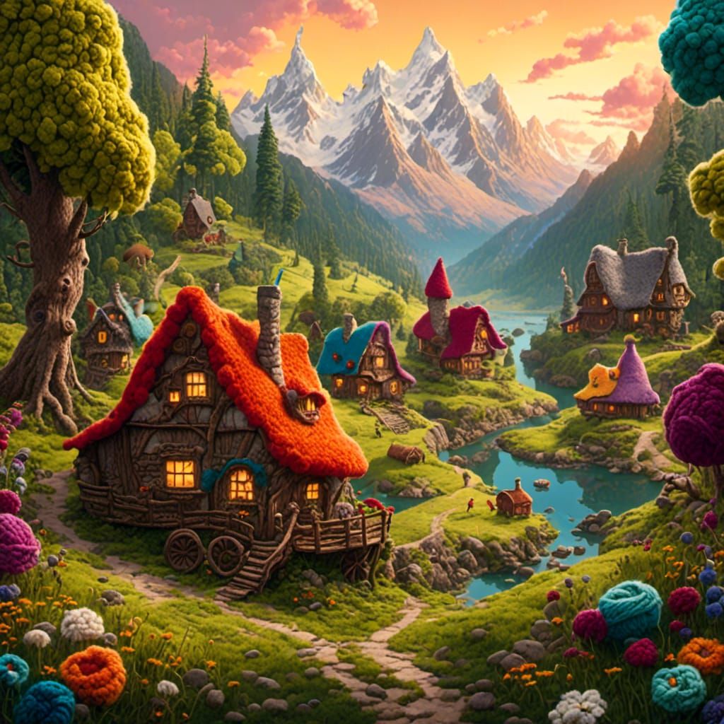 Detailed Yarn Life Concept Art