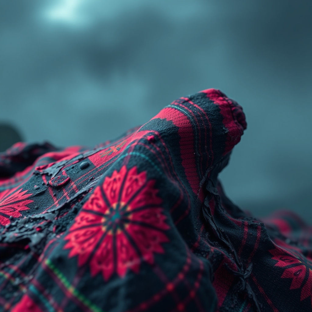 Hyperrealistic Tartan Paint with Swirling Jewel Tones