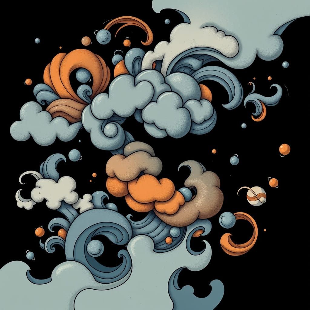 Surreal Swirling Vortex in Psychedelic Digital Art Style